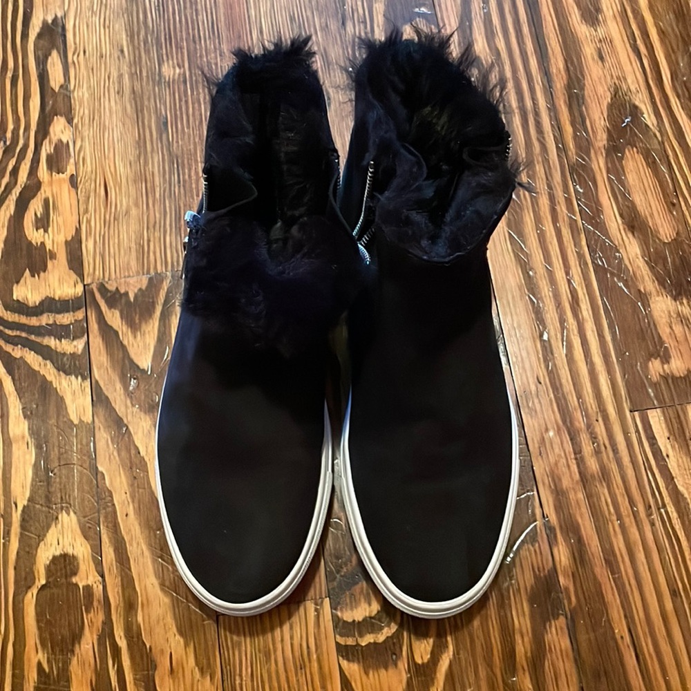 J Slides Black Booties With Fur - image 1